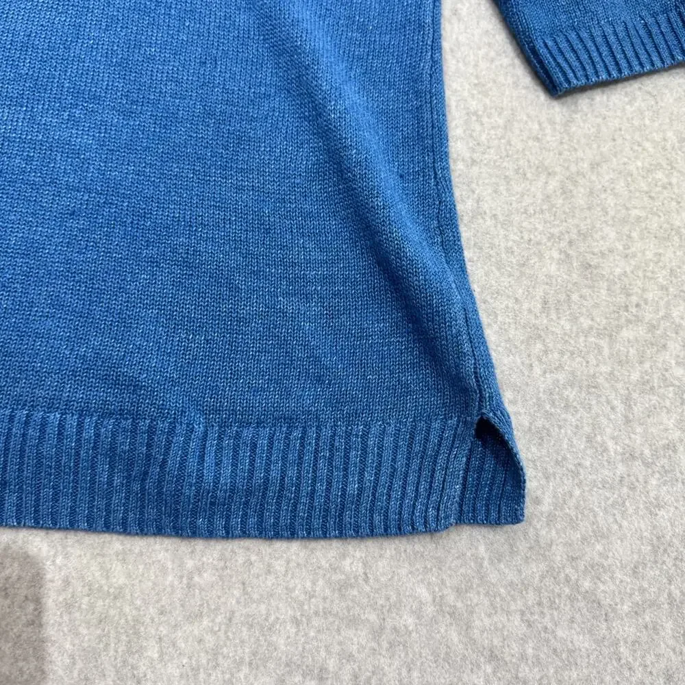 Talbots 100% Linen Coastal Boat Neck Sweater Sz 1X Blue Quiet Luxury Vacation - Picture 4 of 10